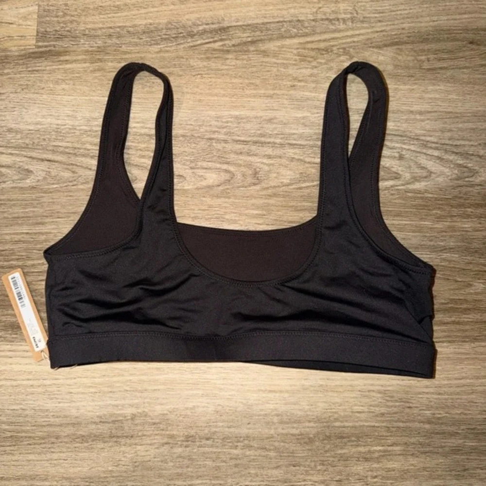 SKIMS‎ Recycled Swim Tank Bikini Top Womens Large Onyx Black NWT
